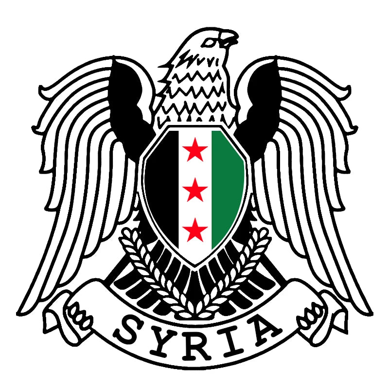 ملصق فينيل لشعار النبالة الخاص بسوريا، مخصص لسوريا / Syrien / سوريا الحرة، ملصق سيارة مقاوم للماء للزينة.