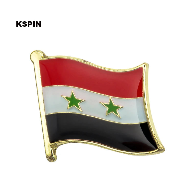 دبوس بروش بعلم سوريا - يُثبت على الياقة