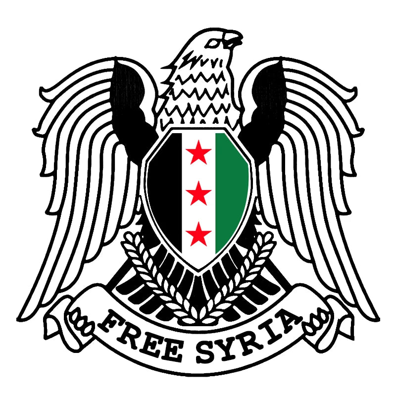 ملصق فينيل لشعار النبالة الخاص بسوريا، مخصص لسوريا / Syrien / سوريا الحرة، ملصق سيارة مقاوم للماء للزينة.