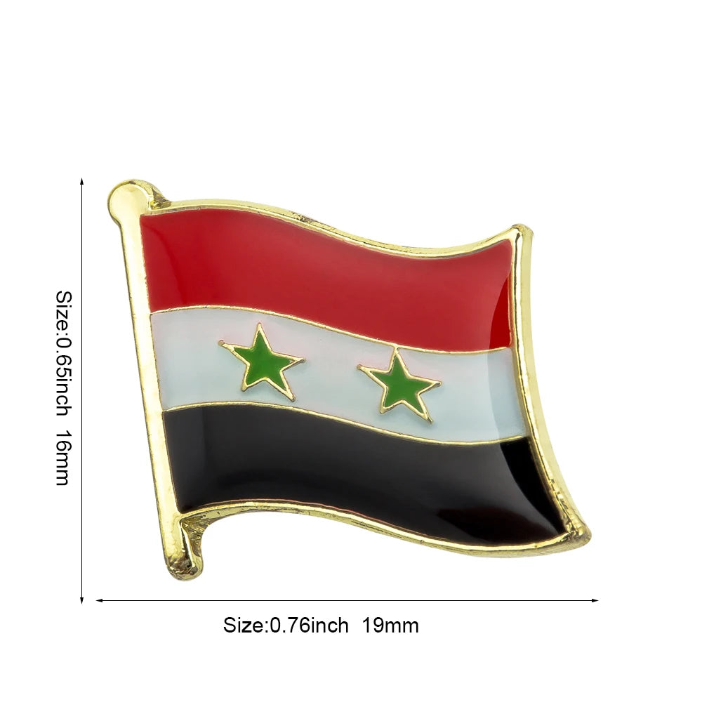 دبوس بروش بعلم سوريا - يُثبت على الياقة