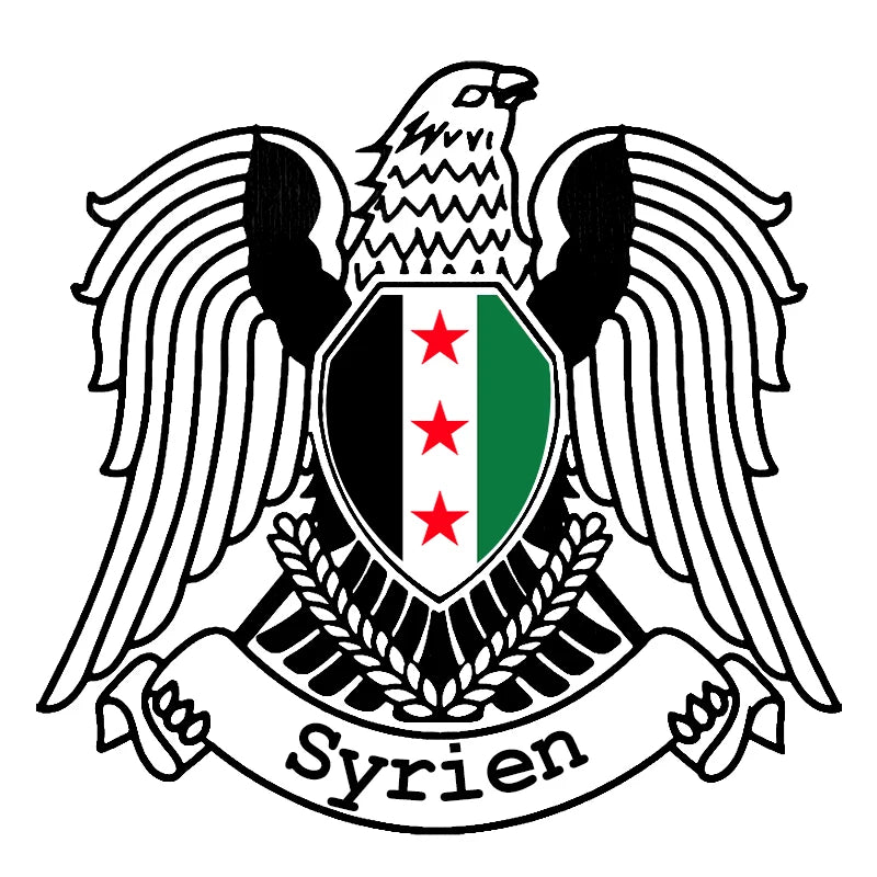 ملصق فينيل لشعار النبالة الخاص بسوريا، مخصص لسوريا / Syrien / سوريا الحرة، ملصق سيارة مقاوم للماء للزينة.