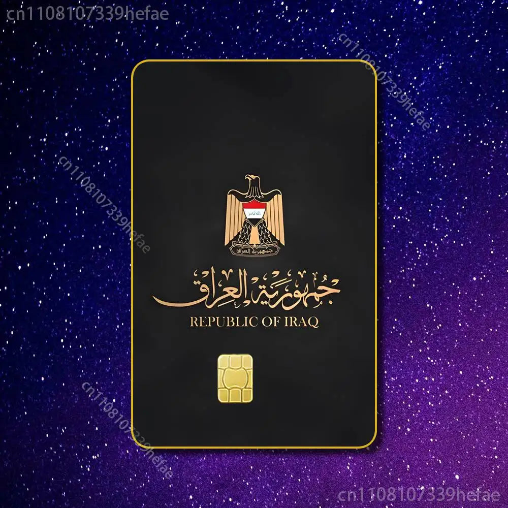 ملصق (ستيكر) يحمل علم العراق، مخصص لتزيين وتغطية بطاقات الائتمان والبنوك والبطاقات الجامعية وبطاقات الحافلات، ذاتي اللصق و