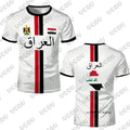 قميص رياضي مستوحى من تصميم منتخب العراق لكرة القدم، مصنوع من قماش سريع الجفاف، مثالي للرياضة والأنشطة اليومية، متوفر للأطف